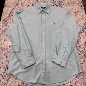 👔 Polo Ralph Lauren Classic Fit Men’s Light Aqua Blue Button-Down Shirt Large